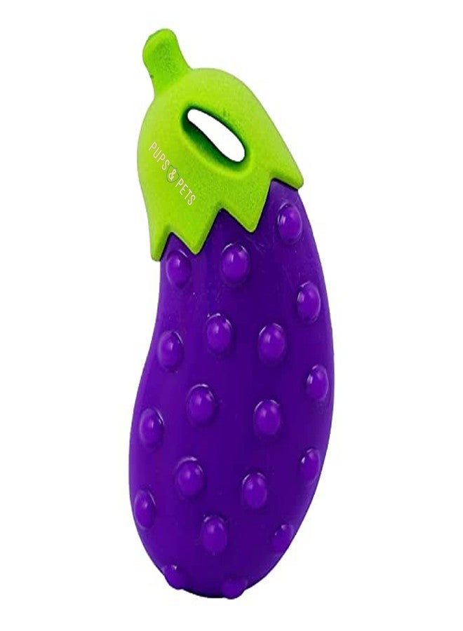 Pups&Pets Veggie Series Eggplant Squeaky Chew Toys for Dogs & Puppies | Small & Medium Breeds (Purple).., - Image 1